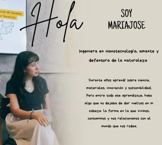 Mariajose, fundadora de Bioma Alba, en una presentación